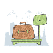 luggage weighing, luggage, baggage, weight, scale, measure