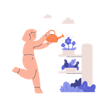 woman, female, person, watering, water, garden, plant, plants