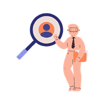 man, male, person, employee, business, hire, fire, folder, search, find, magnifier