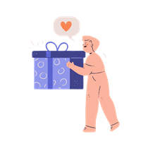 man, male, person, present, gift, box, love, heart, romance