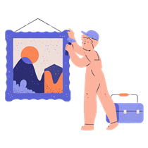 man, male, person, handyman, painting, maintenance, toolbox, hammer