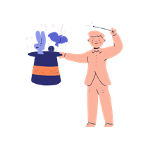 man, male, person, magician, magic, hat, animal, performance, entertainment