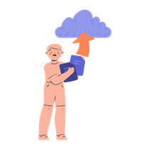 man, male, person, upload, cloud, database, document, arrow