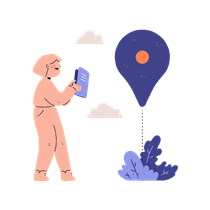 woman, female, person, destination, marker, pointer, pin