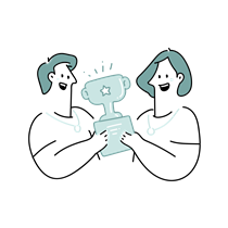 award, reward, trophy, achievement, man, woman