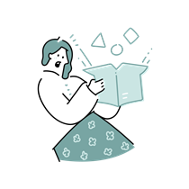 woman, surprise, shock, box, package, unbox