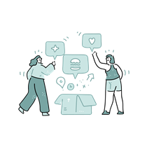 unbox, package, box, social media, restaurant, location, time, woman