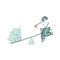 woman, compare, weight, elephant, animal, wildlife, scale