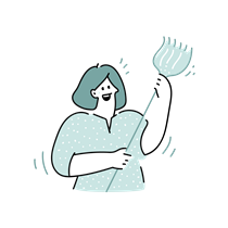 woman, sweep, clean, cleaning, broom, housekeeping