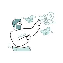 man, insect, bug, butterfly, wildlife