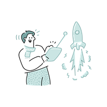 rocket, launch, toy, game, man, remote