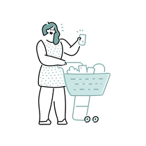 cart, woman, groceries, ecommerce, commerce