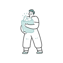 man, bag, groceries, ecommerce, commerce