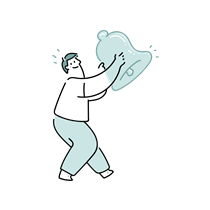 man, ring, bell, sound, audio, annoncement, notification