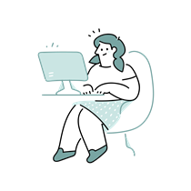 child, girl, woman, computer, monitor, desk, chair