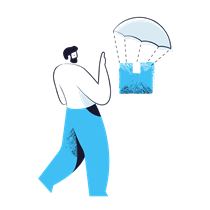 airdrop, parachute, package, shipping