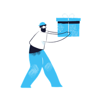 man, male, person, present, gift, box