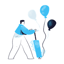 man, male, person, balloons, balloon, decoration, decor, party, celebration