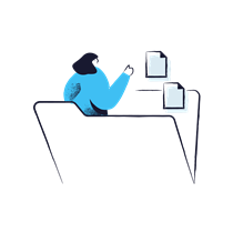 folder, file, woman, page