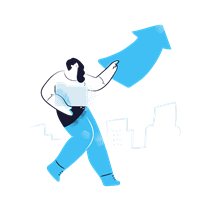 woman, female, person, arrow, folder, file, upload, transfer