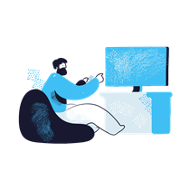 man, male, person, tv, television, monitor, screen, watch, entertainment