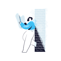 woman, female, person, wall, read, newspaper, paper