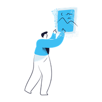 man, male, person, painting, hanging, frame, image, picture