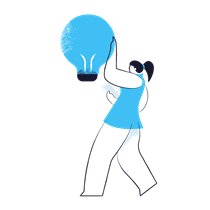lightbulb, idea, thought, woman