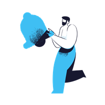 notification, bell, ring, alert, man